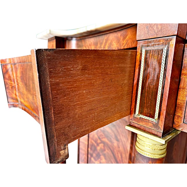 Traditional 1820’s Federal Empire Marble Top Sideboard - Possibly Duncan Phyfe For Sale - Image 3 of 12