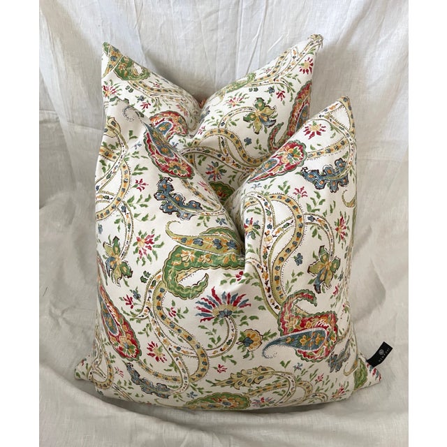 Farmhouse Set of 3 Paisley/Floral Print Decor Pillows For Sale - Image 3 of 8