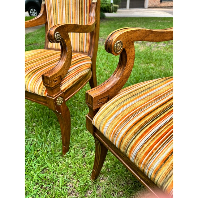 This striking pair of 1970s Neoclassical armchairs is a highly collectible collaboration between Weiman and Warren Lloyd,...