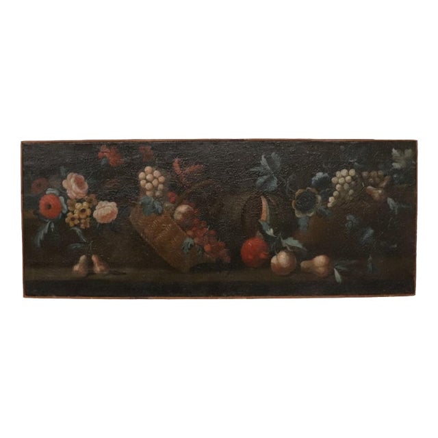 Still Life with Flowers and Fruits, 1700s, Oil on Canvas For Sale
