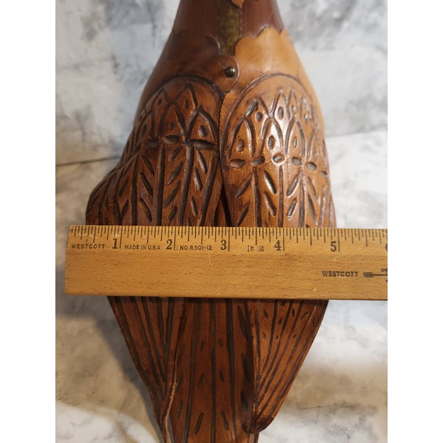 Vintage 1960s Italian Leather Bird Glass Decanter For Sale - Image 14 of 15