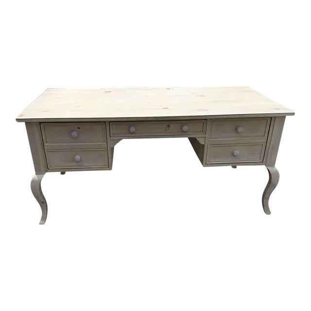 White Washed Pine Desk For Sale