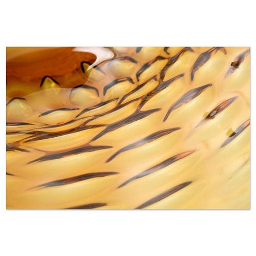Large Golden Amber Colored Glass Dish For Sale - Image 5 of 8