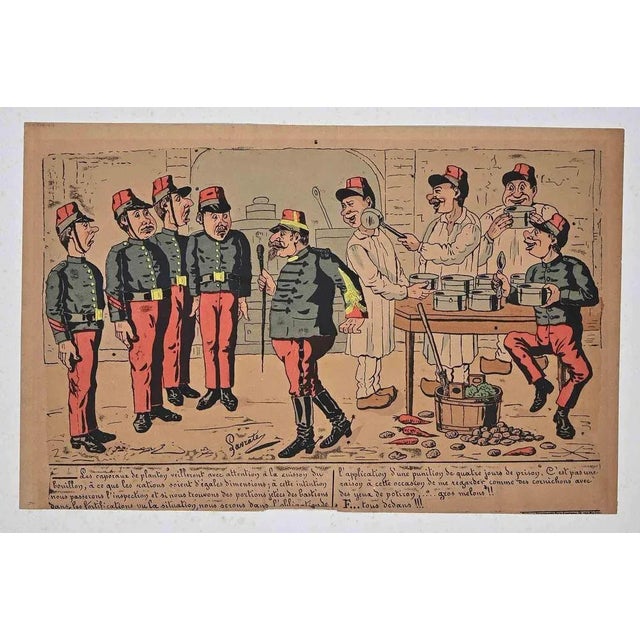 Military Kitchen, Lithograph, 1870 For Sale - Image 3 of 3