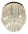 Chic Murano Two-Tiered Camer Quadriedri Crystal and Brass Flush Mount Chandelier For Sale