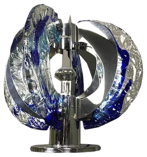 Italian Murano Glass and Steel Table Lamp by Angelo Brotto for Esperia, 1970s