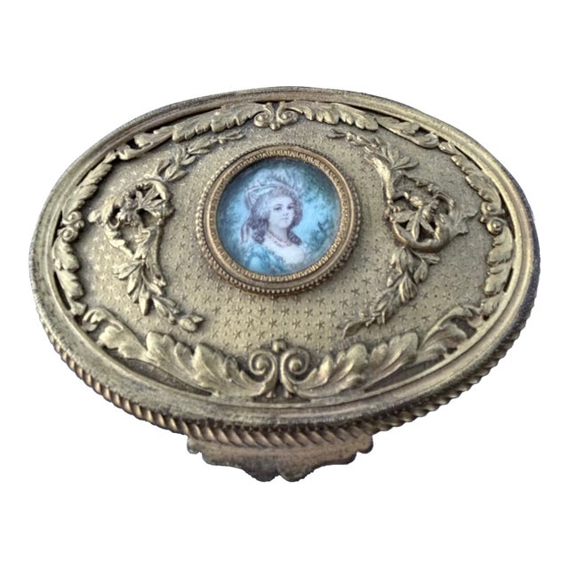 1850's French Bronze Portrait Box For Sale