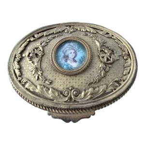 French Bronze Hinged Box With Portrait