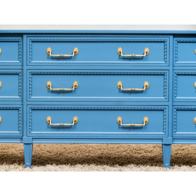 Mid 20th Century Henredon Château Sky Blue Hollywood Regency Dresser For Sale - Image 12 of 12