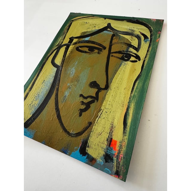 Contemporary "Face No. 323", Original Painting on Paper by Rebecca Jack For Sale - Image 3 of 3