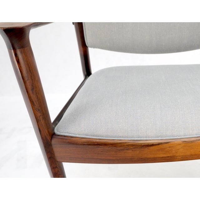 Gray Solid Rosewood New Upholstery Danish Mid-Century Modern Side Office Desk Chair For Sale - Image 8 of 12