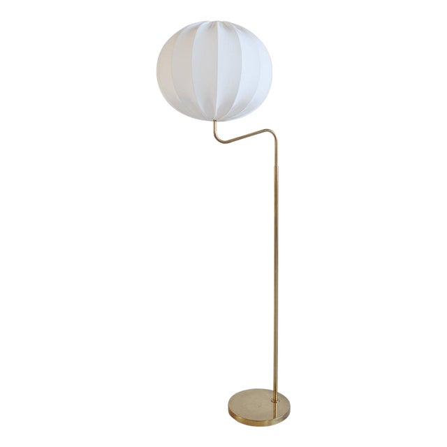 Mid-Century Modern Brass Floor Lamp from Bergboms, Sweden, 1970s For Sale