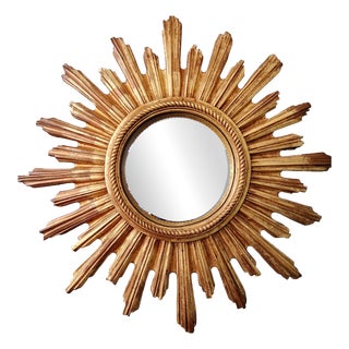 Gilt Sunburst Mirror, 1960s-1970s For Sale