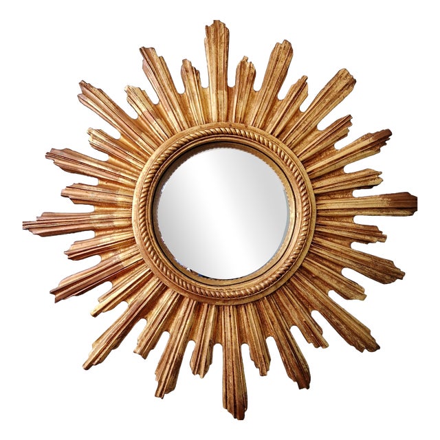 Gilt Sunburst Mirror, 1960s-1970s For Sale