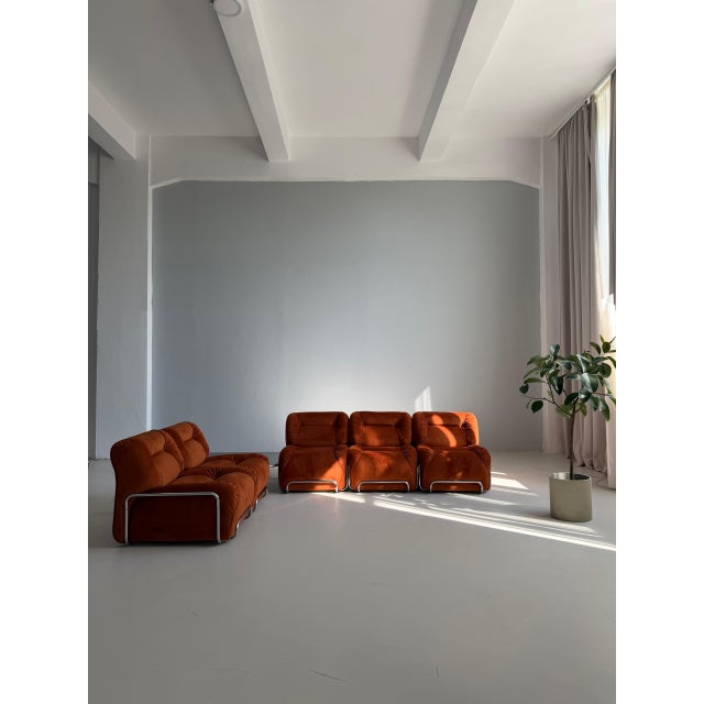 Italian Modernism Burnt Orange Modular Sofa, 1970s For Sale - Image 9 of 9