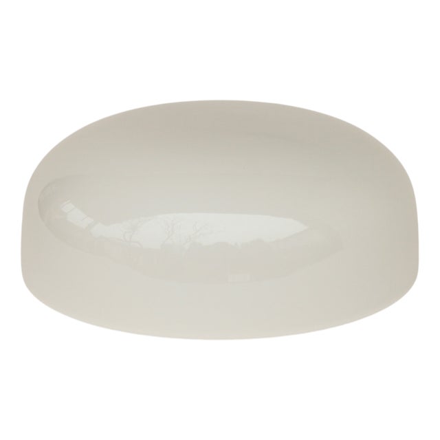 Art Deco Ceiling Light in White Opal Glass, 1940s For Sale
