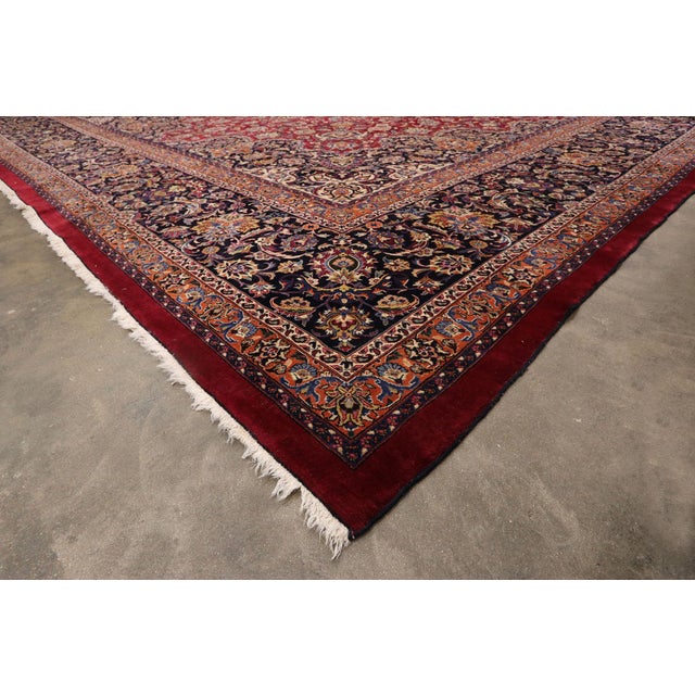 Vintage Persian Mashhad Rug, 16'09 X 22'02 For Sale - Image 9 of 11