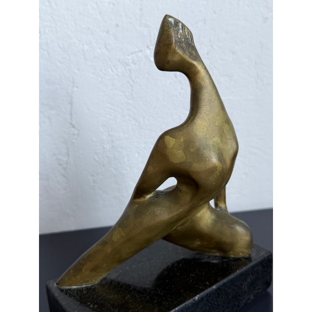 Mid-Century Brazilian Modern Bronze Female Sculpture on Granite Base, 1960s For Sale - Image 12 of 14
