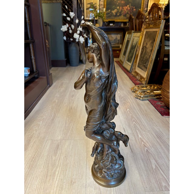 Beaux-Arts Hippolyte François Moreau “Crépuscule” Patinated Bronze Sculpture, Ca. 1857 [Jb] For Sale - Image 3 of 7