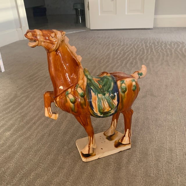 Mid 20th Century Tang-Style Chinese Ceramic Prancing Horse For Sale - Image 5 of 10