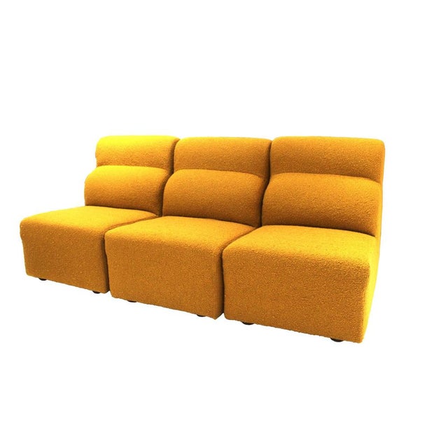 Goldenrod Modular Armchair in Mustard Wool Upholstery, Italy, 1970 For Sale - Image 8 of 10