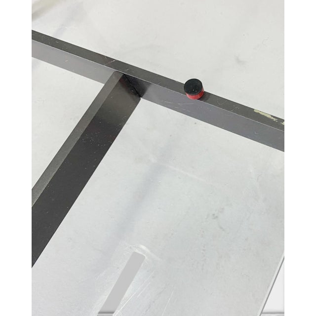 Postmodern Italian Coffee Table in Glass and Metal, Italy, 1980s For Sale - Image 6 of 7