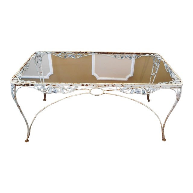 Vintage 1940s Woodard Chantilly Rose Wrought Iron Patio Outdoor