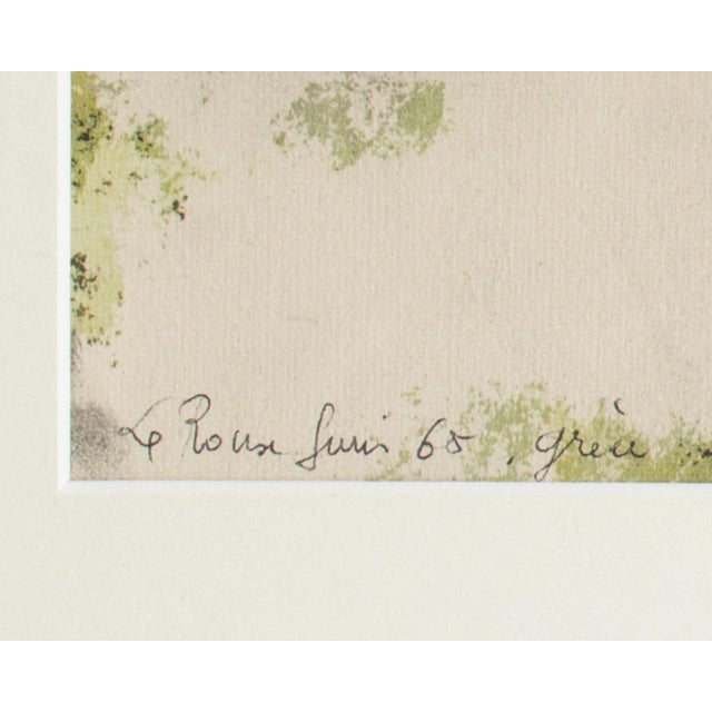 1960 “Grèce” Abstract Watercolor Painting by Le Rouse For Sale - Image 4 of 7