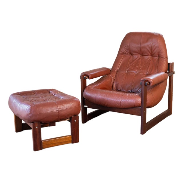 Vintage Percival Lafer Mp-163 Earth Chair & Ottoman For Sale