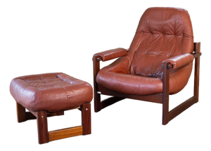 Vintage Percival Lafer Mp-163 Earth Chair & Ottoman