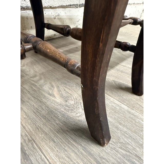 Brown Antique French Provincial Ladder Back Rush Seat Side Chairs For Sale - Image 8 of 13