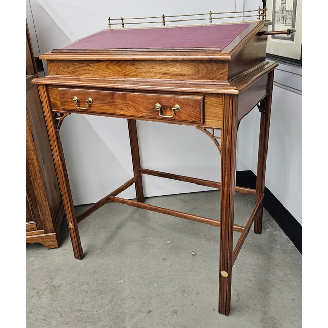 George III Style Mahogany and Tooled Leather Inset Architect Desk or Lectern For Sale - Image 10 of 11