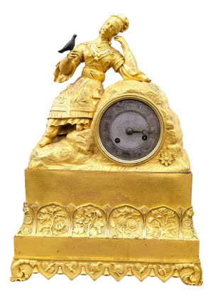 Gilt Bronze Clock with Chinese Bird, 19th Century