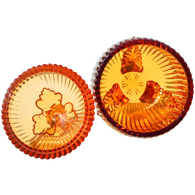 Glass Mid 20th Century Handblown Textured Crystal Art-Glass Candy Dish For Sale - Image 7 of 7