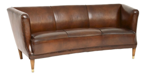 Vintage Danish Leather Sofa, 1950s