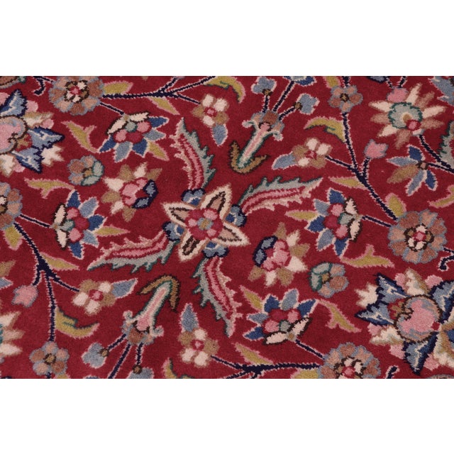 Textile Shabby Chic Persian Tabriz Red/Blue Wool Rug - 9'10'' X 13'4'' For Sale - Image 7 of 10