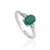 Gemstone Everyday Oval Emerald Gemstone and Diamond Ring in Sterling Silver, Size 6.5 For Sale - Image 7 of 12