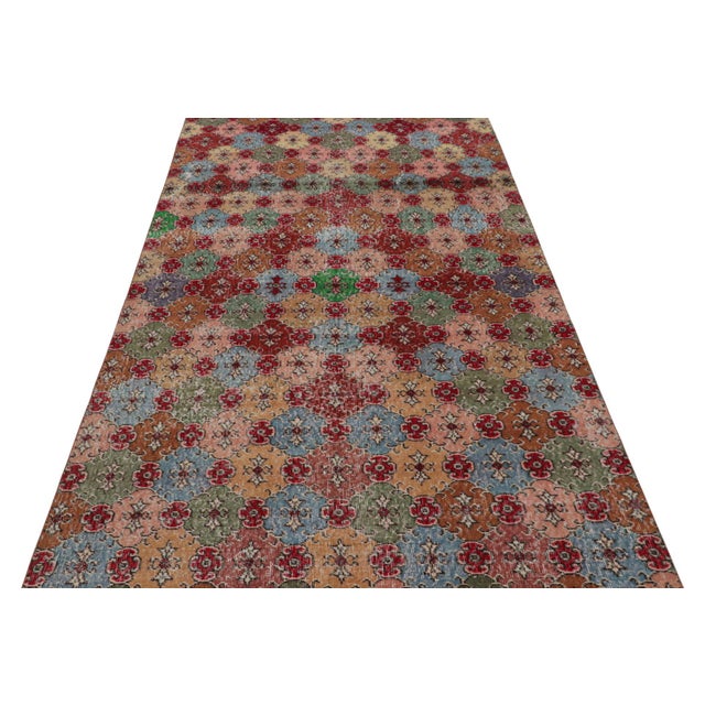 Art Deco 1960s Vintage Zeki Müren Art Deco Rug With Geometric Patterns For Sale - Image 3 of 7