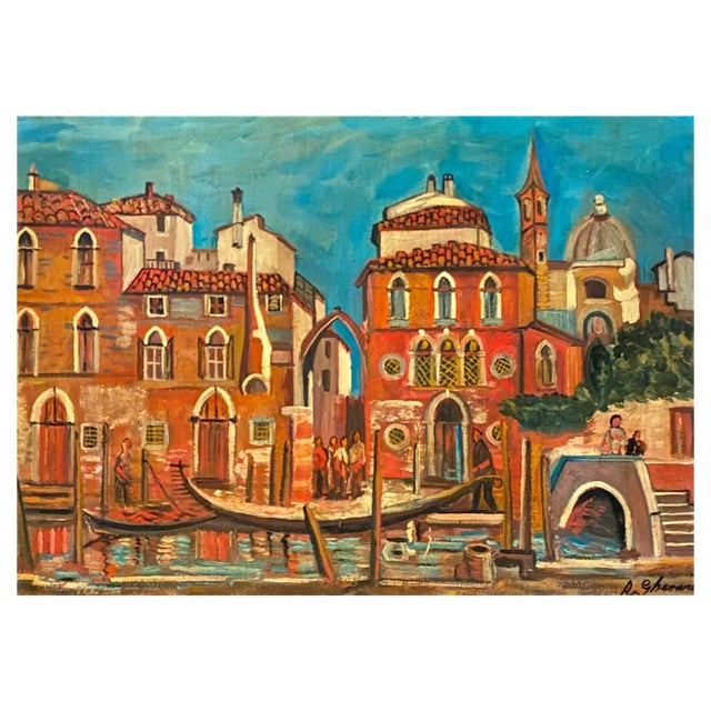 Roberto Gherardi, Venise, 1980s, Oil For Sale
