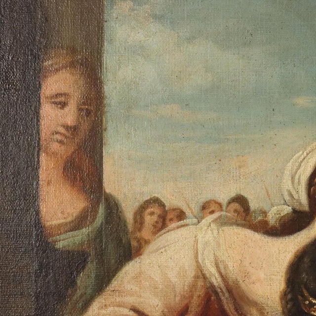 Biblical Scene of King Solomon's Idolatry, Oil on Canvas For Sale - Image 9 of 15