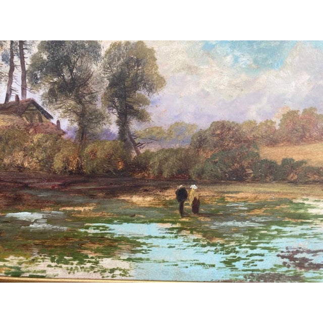 "After the Rain" Large Framed Mid-Century Impressionist Landscape Painting For Sale - Image 4 of 6