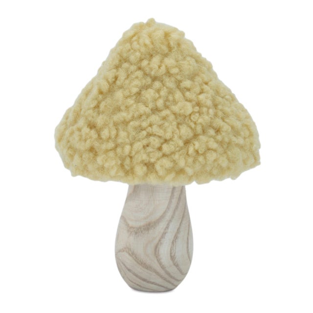 Bring a touch of woodland whimsy to your home with this charming Set of 2 Wood and Fabric Mushrooms. Standing at 4 inches...