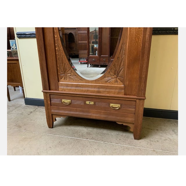 Antique Art Nouveau Linen Cabinet, 1910 For Sale - Image 9 of 10