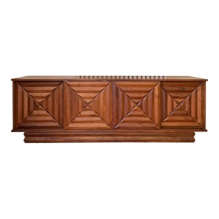 Vintage Mid-Century Modern Brutalist Credenza For Sale