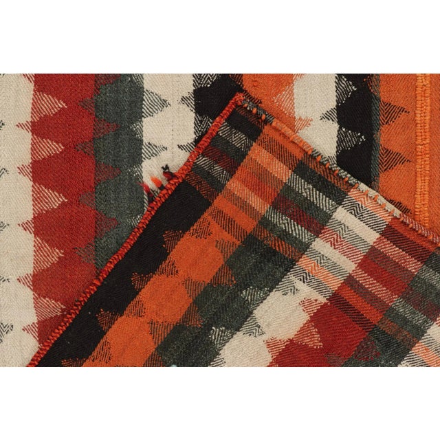 Textile 1950s Vintage Persian Kilim in Orange and Multicolor Stripes by Rug & Kilim For Sale - Image 7 of 8