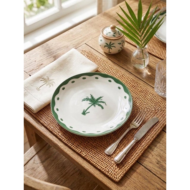 Fern & Co. For Anthropologie Palm Tree Dessert Plate For Sale - Image 11 of 11