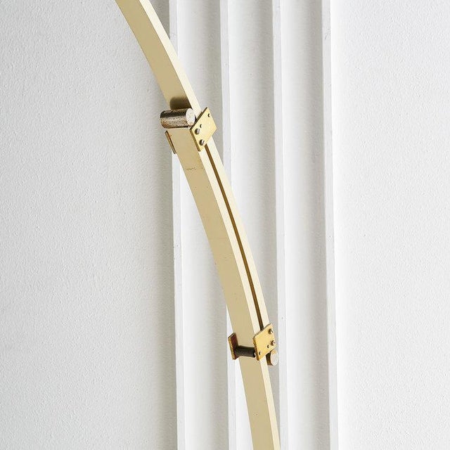 Brass Arc Floor Lamp With Travertine Base, Germany 1960s ...