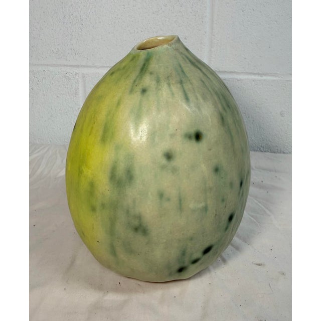 Figurative Vintage 96 Handmade Patricia Garrett Figural Vegetable Squash Melon Pottery Vase For Sale - Image 3 of 12