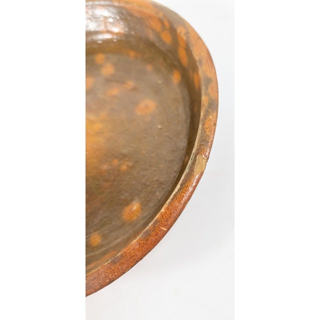 Red 19th Century American Redware Pie Dish With Manganese Spots For Sale - Image 8 of 12
