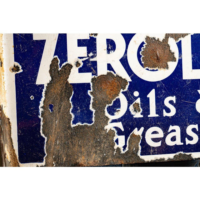 Metal Antique Zerolene DSP Flange Sign For Sale - Image 7 of 8